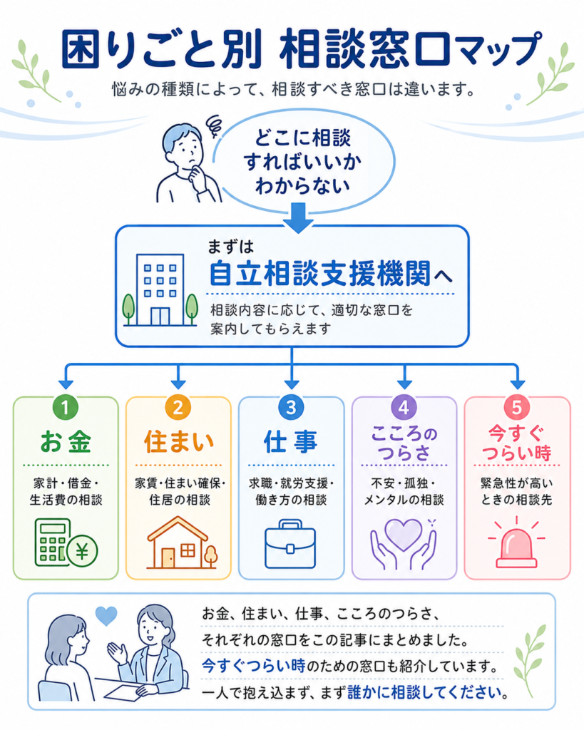 困りごと別相談窓口マップです