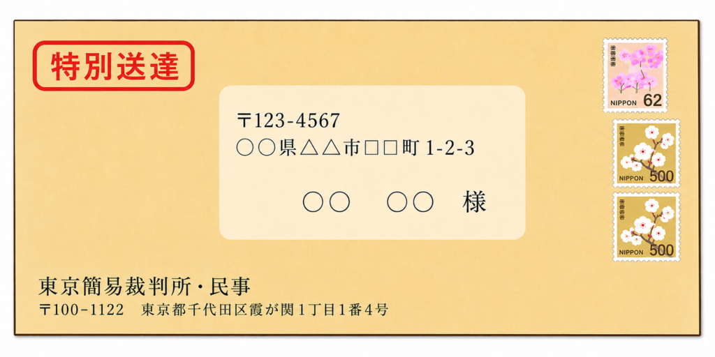 特別送達封筒のイメージ画像