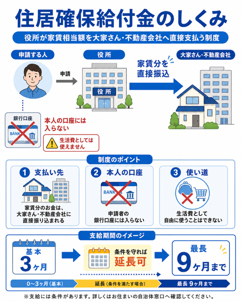 住居確保給付金の仕組みを図示したもの