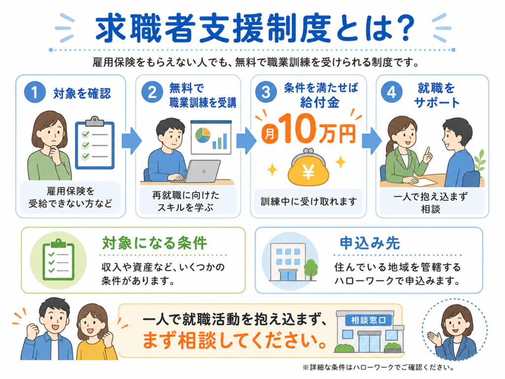 求職者支援制度を図解しています