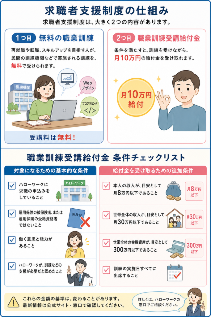 給付対象条件を整理したチェックリスト形式の図解です