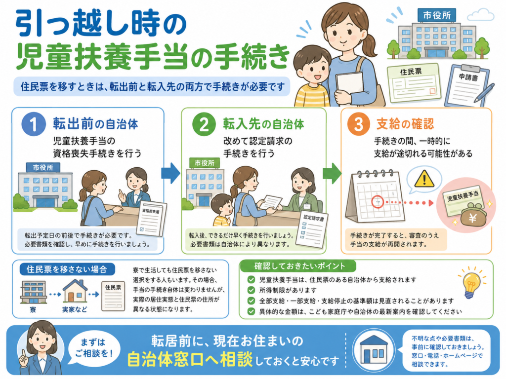 児童扶養手当の手続きの流れを示す図解