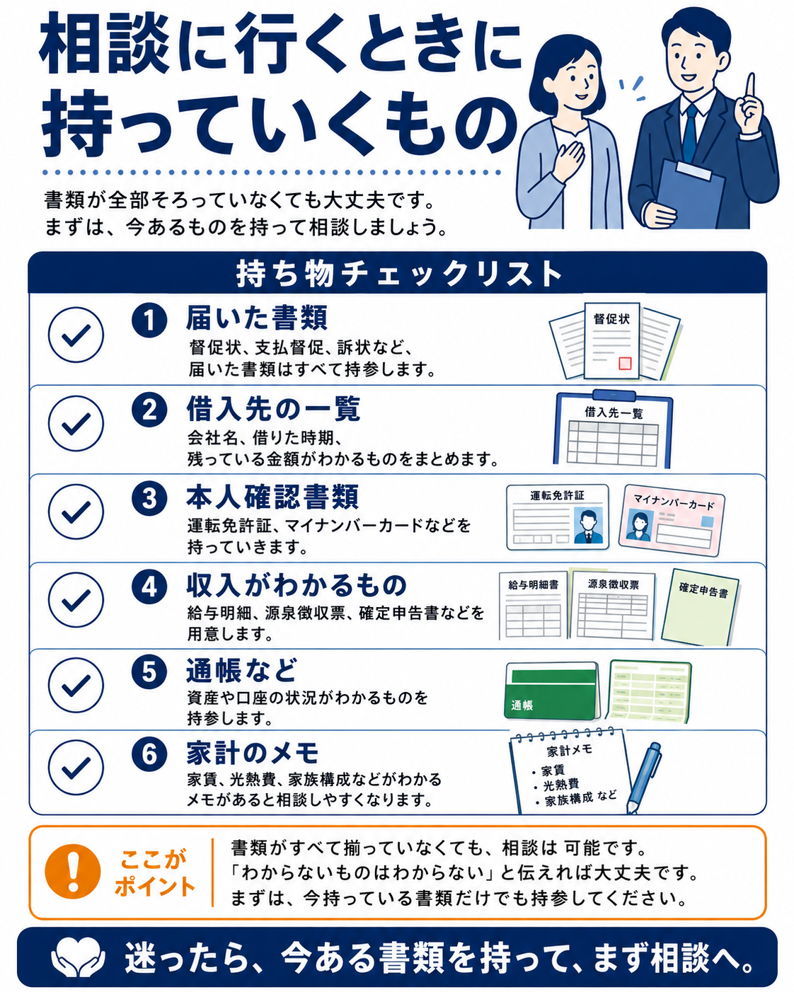 相談時に持っていくものチェックリスト